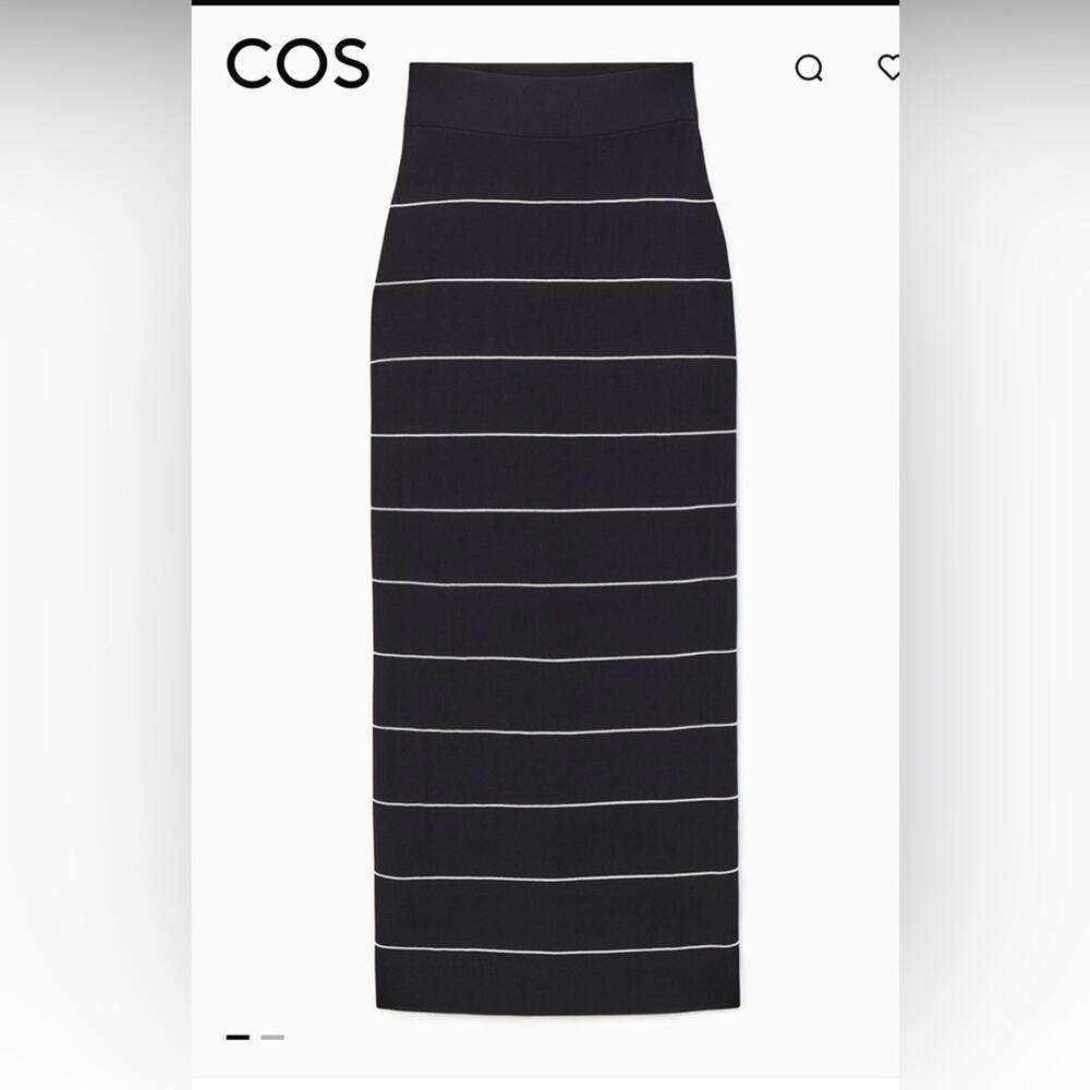 Cos knit striped maxi skirt